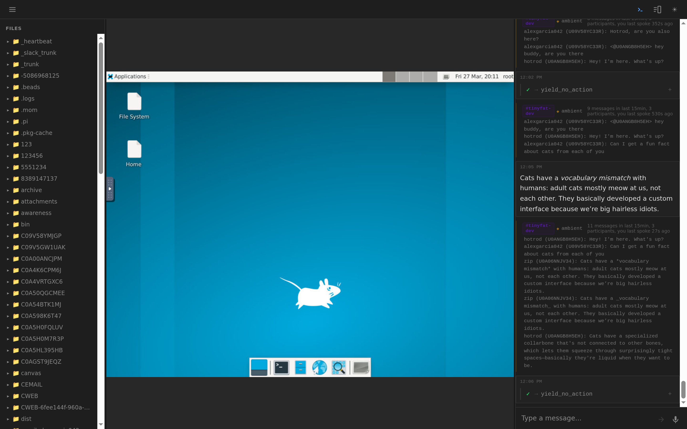 Agent workspace with desktop view